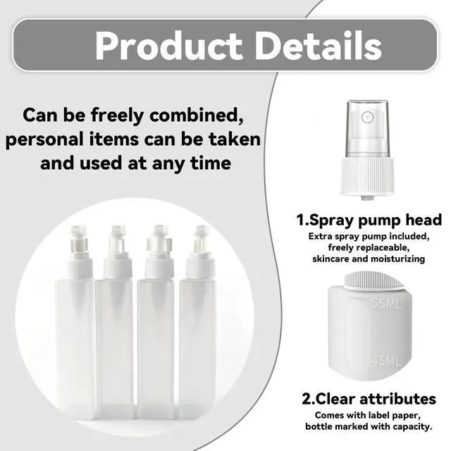 Alt view image 4 of 7 - 4 in 1 Travel DispenserUnbreakable Silicone Travel Dispenser Bottle, Vacuum Suction Wall Mounted Refillable Containers,Leakproof Toiletry Containers for Shampoo, Lotion, Baby Care-Grey.
