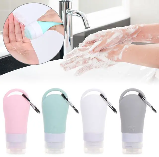 Alt view image 2 of 7 - Leakproof Silicone Refillable Squeezable Travel Tube with Keychain Hook for Cosmetic Toiletry Shampoo Sub-bottling Travel Bottle(60ml)