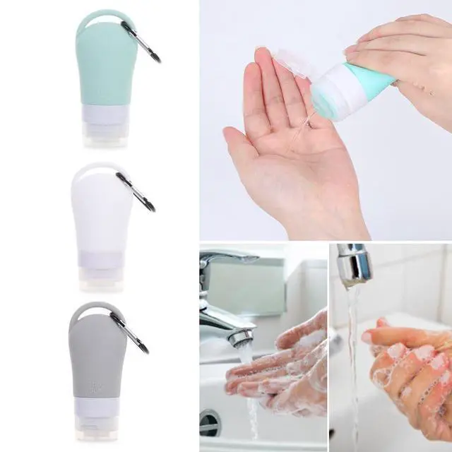 Alt view image 3 of 7 - Leakproof Silicone Refillable Squeezable Travel Tube with Keychain Hook for Cosmetic Toiletry Shampoo Sub-bottling Travel Bottle(60ml)