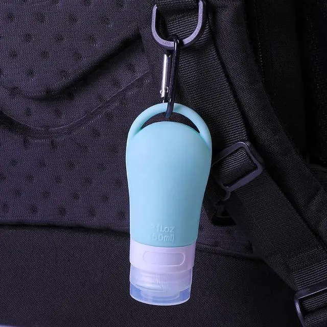 Alt view image 6 of 7 - Leakproof Silicone Refillable Squeezable Travel Tube with Keychain Hook for Cosmetic Toiletry Shampoo Sub-bottling Travel Bottle(60ml)