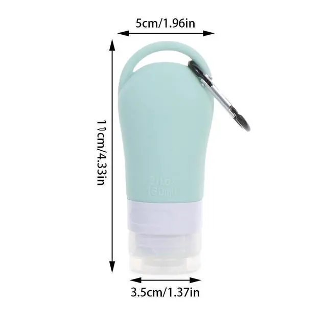 Alt view image 7 of 7 - Leakproof Silicone Refillable Squeezable Travel Tube with Keychain Hook for Cosmetic Toiletry Shampoo Sub-bottling Travel Bottle(60ml)