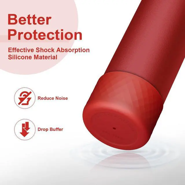 Alt view image 4 of 7 - Silicone Water Bottle Boot for Owala 24 Oz, Anti-Slip Protective Sleeve Bottom Bumper Protector for FreeSip, Twist, and Flip Stainless Steel Water Bottles (Dark Red)