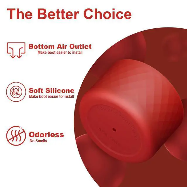 Alt view image 5 of 7 - Silicone Water Bottle Boot for Owala 24 Oz, Anti-Slip Protective Sleeve Bottom Bumper Protector for FreeSip, Twist, and Flip Stainless Steel Water Bottles (Dark Red)