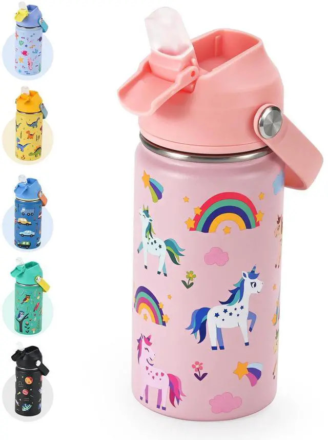 Main image of Kids Water Bottle 14oz, Insulated Toddler Water Bottle Stainless Steel