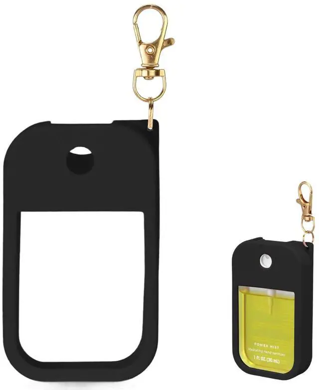 Main image of Hand Sanitizer Spray Case Compatible with Touchland Power Mist 1 oz Silicone Case with Keychain for Touch Land Mist 1 fl oz30 ml, Hand Sanitizer Accessory for 1 fl oz (Black, 1 Pack)
