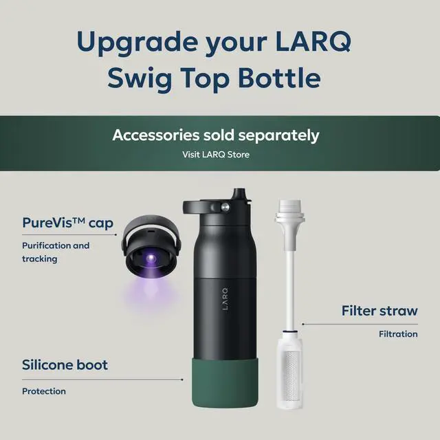 Alt view image 6 of 7 - Swig Top Insulated Stainless Steel Water Bottle with Straw, Detachable Silicone Handle, Vacuum 24h Cold, BPA-Free Metal Bottle for Gym, Travel, Office, Wide Mouth for Ice 23 oz, Amalfi Blue