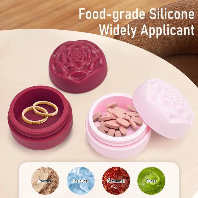 Alt view image 7 of 7 - Travel Containers Bottle for Toiletry 4 Pack 3oz Leakproof TSA Approved & Refillable Mini Cream Jars, Silicone Squeeze Tube Rose Bottles for Shampoo Lotion Body Wash BPA Free +Bag, Red Pink Rose