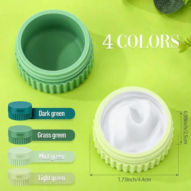 Alt view image 3 of 7 - Travel Containers for Toiletries 0.68 Oz/20 ml Small Silicone Cream Jar with Lid Mini Leakproof Lotion Jar Refillable Travel Cosmetic Container for Face Body Skin Cream (Green Color)