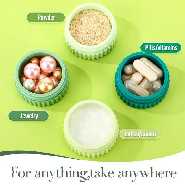 Alt view image 6 of 7 - Travel Containers for Toiletries 0.68 Oz/20 ml Small Silicone Cream Jar with Lid Mini Leakproof Lotion Jar Refillable Travel Cosmetic Container for Face Body Skin Cream (Green Color)