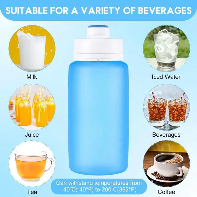 Alt view image 7 of 7 - Silicone Collapsible Water Bottle Portable Foldable Water Bottle Leakproof with Carabiner Reusable Lightweight for Travel Sport Hiking Camping Cycling Office(Multicolored)