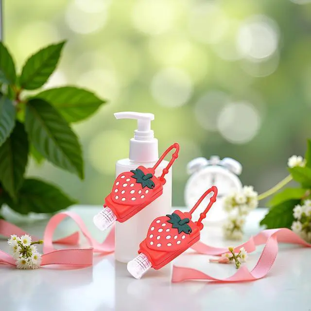 Alt view image 2 of 7 - Travel Hand Sanitizer Bottle, Silicone Sleeve Refillable Empty Squeeze Leakproof Flip Cap Keychain, Hand Soap Holder Cosmetic Containers, Refillable Portable Travel Containers