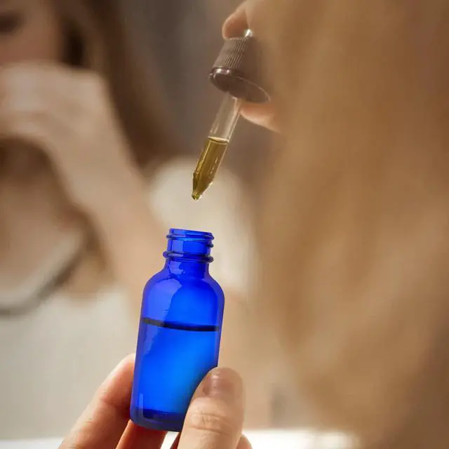 Alt view image 4 of 7 - Cobalt Blue Glass Bottles with Glass Eye Droppers