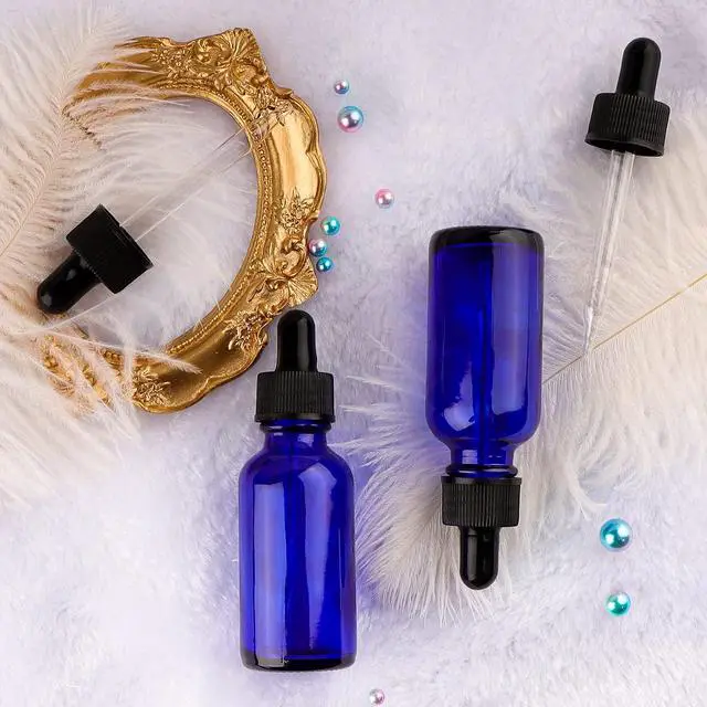 Alt view image 5 of 7 - Cobalt Blue Glass Bottles with Glass Eye Droppers
