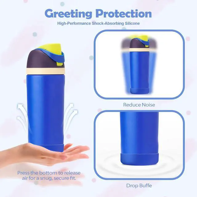 Alt view image 3 of 7 - Silicone Bottle Boot for Owala Kids Water Bottles, Compatible with Owala FreeSip 16oz,12oz, Kids Tumbler 15oz,Flip 14oz Food-Grade Anti-Slip, Scratch-Resistant,for School&Travel