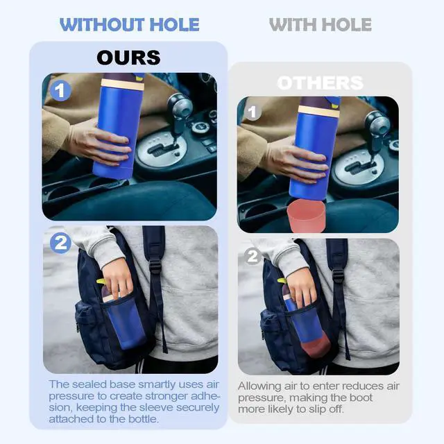 Alt view image 6 of 7 - Silicone Bottle Boot for Owala Kids Water Bottles, Compatible with Owala FreeSip 16oz,12oz, Kids Tumbler 15oz,Flip 14oz Food-Grade Anti-Slip, Scratch-Resistant,for School&Travel