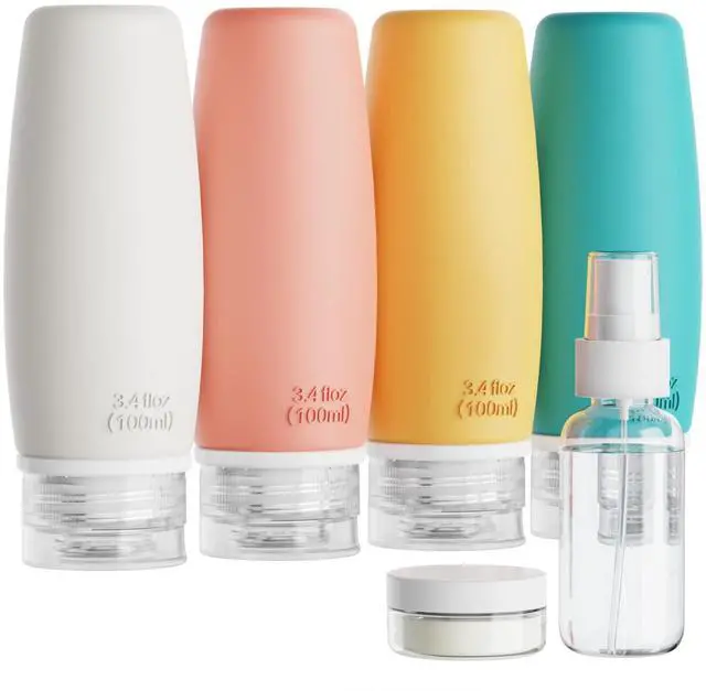 Main image of TSA Approved Travel Bottles Set - 3.4 oz Silicone Containers