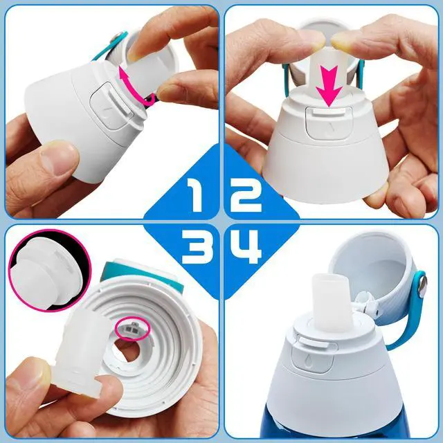 Alt view image 2 of 6 - Mouthpiece Replacement for Brita Water Bottle With Brush, Bite Valve Replacement Parts, BPA Free, 4 Pack Mouthpieces with Cleaning Brush (4 Mouthpiece + 1 Cleaning Brush)