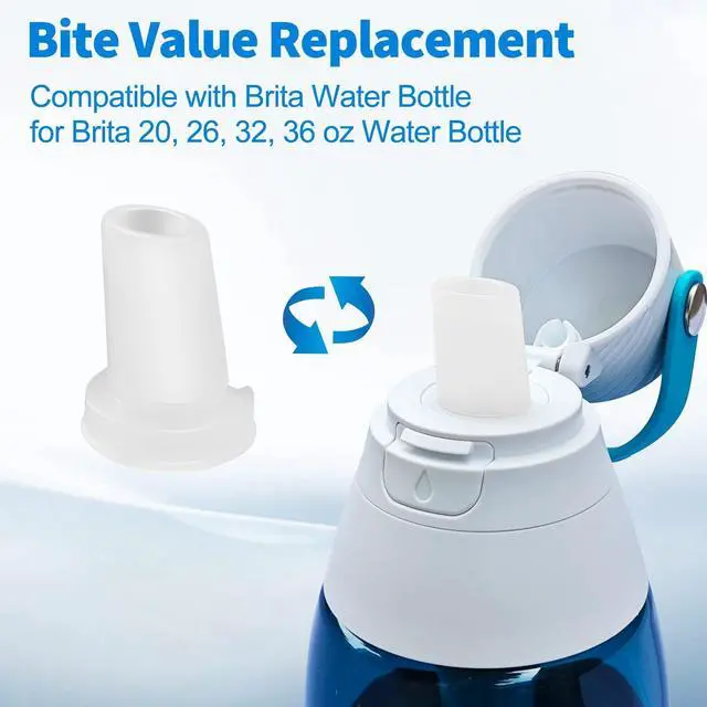 Alt view image 3 of 6 - Mouthpiece Replacement for Brita Water Bottle With Brush, Bite Valve Replacement Parts, BPA Free, 4 Pack Mouthpieces with Cleaning Brush (4 Mouthpiece + 1 Cleaning Brush)