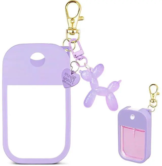 Main image of Silicone Case Compatible with Touchland Hand Sanitizer Spray, Protective Case with Keychain for Power Mist and Glow Mist 1 fl oz 30ml, Hand Sanitizer Spray Accessory purple