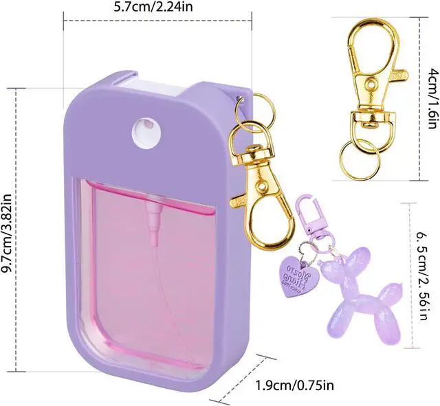 Alt view image 2 of 7 - Silicone Case Compatible with Touchland Hand Sanitizer Spray, Protective Case with Keychain for Power Mist and Glow Mist 1 fl oz 30ml, Hand Sanitizer Spray Accessory purple
