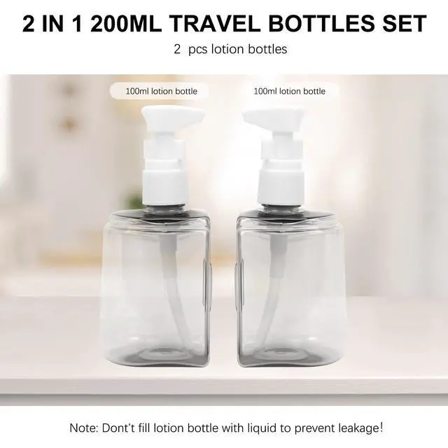 Alt view image 2 of 7 - Travel Bottles - Leak Proof Refillable TSA Approved Travel Size Toiletries, 2 in 1 Liquid Bottles Containers with Labels and Funnel Airplane Accessories Kits for Lotion Liquid (Grey)