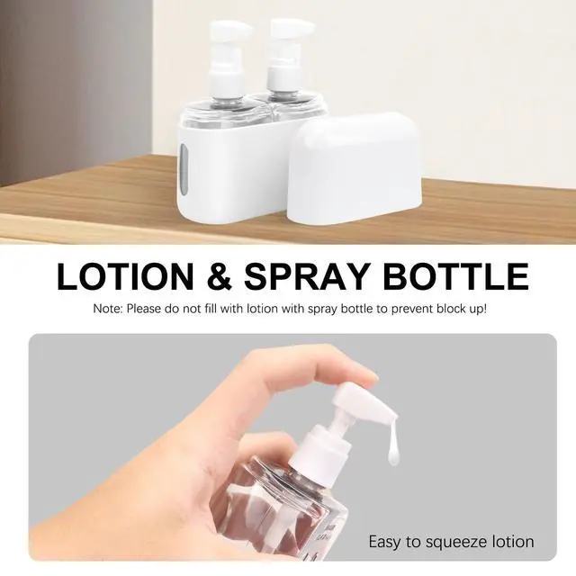 Alt view image 3 of 7 - Travel Bottles - Leak Proof Refillable TSA Approved Travel Size Toiletries, 2 in 1 Liquid Bottles Containers with Labels and Funnel Airplane Accessories Kits for Lotion Liquid (Grey)