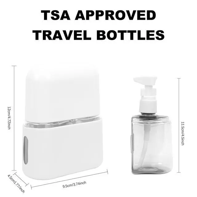 Alt view image 4 of 7 - Travel Bottles - Leak Proof Refillable TSA Approved Travel Size Toiletries, 2 in 1 Liquid Bottles Containers with Labels and Funnel Airplane Accessories Kits for Lotion Liquid (Grey)