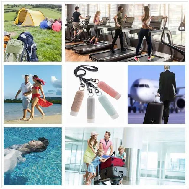 Alt view image 6 of 7 - Refillable Bottles Leak Proof Camping Travel Containers with Shower Lanyard,3oz TSA Approved Squeezable Silicone Travel Tube Set for Gym Shampoo Lotion Soap