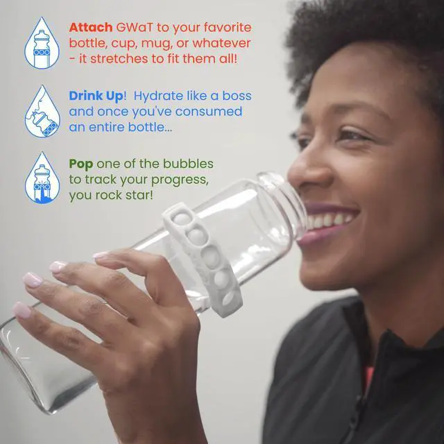 Alt view image 4 of 7 - Hydration Tracker for Water Bottles, Helps You Drink More (Grey Skies)