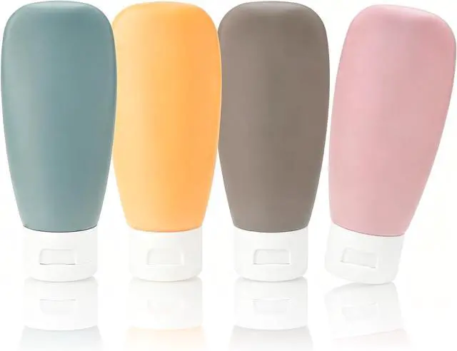 Main image of Travel Bottles for Toiletries, for Shampoo and Conditioner, Colorful 4 Pcs
