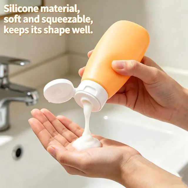 Alt view image 3 of 6 - Travel Bottles for Toiletries, for Shampoo and Conditioner, Colorful 4 Pcs