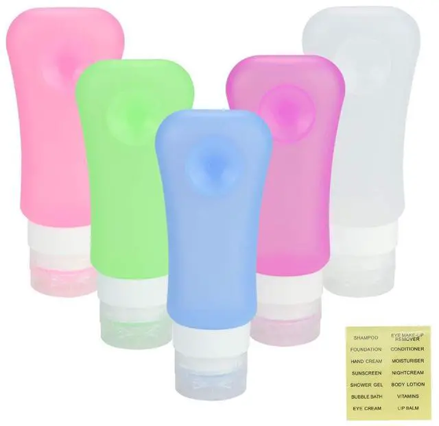Main image of Approved Travel Bottles Sets, 3 Ounce Leakproof Silicone Toiletry Tubes Travel Containers Travel Size Bottles Portable Leakproof for Shampoo Lotion Toiletries