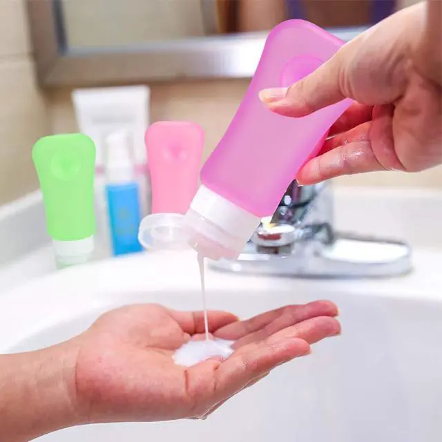 Alt view image 4 of 7 - Approved Travel Bottles Sets, 3 Ounce Leakproof Silicone Toiletry Tubes Travel Containers Travel Size Bottles Portable Leakproof for Shampoo Lotion Toiletries