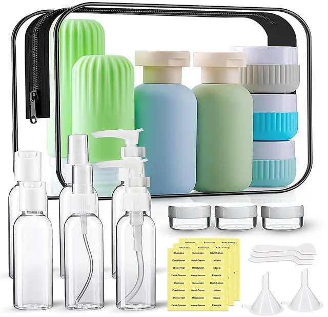 Main image of Travel Bottles for Toiletries, 25 Pack TSA Approved Travel Size Containers for Toiletries, Leak Proof Refillable & Squeezable Toiletry Bottles Kit with Clear Bag for Shampoo Lotion Cream Conditioner