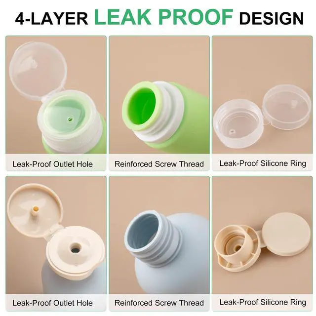 Alt view image 5 of 7 - Travel Bottles for Toiletries, 25 Pack TSA Approved Travel Size Containers for Toiletries, Leak Proof Refillable & Squeezable Toiletry Bottles Kit with Clear Bag for Shampoo Lotion Cream Conditioner
