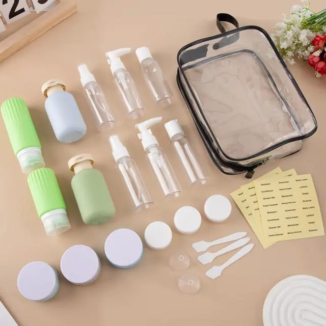Alt view image 7 of 7 - Travel Bottles for Toiletries, 25 Pack TSA Approved Travel Size Containers for Toiletries, Leak Proof Refillable & Squeezable Toiletry Bottles Kit with Clear Bag for Shampoo Lotion Cream Conditioner
