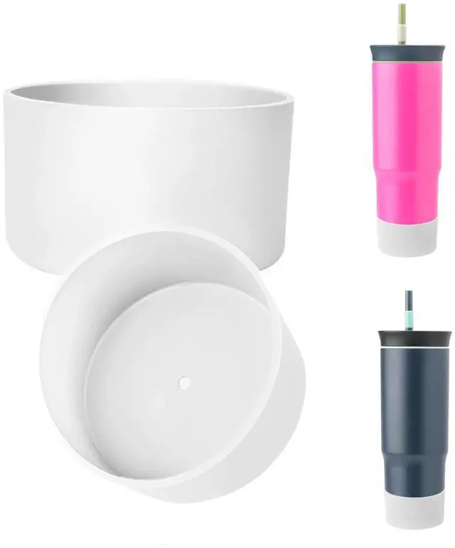 Main image of Silicone Boot Compatible with Owala 24oz Tumbler, Anti-Slip Sleeve Boot Cover Bottom Protector Accessories for Owala 24 oz Insulated Travel Tumbler, rotects Against Damage (White)