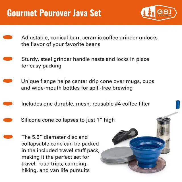 Alt view image 2 of 6 - Gourmet Pour-Over Java Set I Travel Drip Coffee Set I Reusable Coffee Drip Filter & Collapsible Cone Fits All Coffee Cups & Mugs for Caravan, RV, Camping & Backpacking