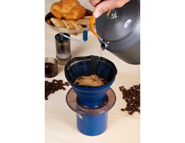 Alt view image 6 of 6 - Gourmet Pour-Over Java Set I Travel Drip Coffee Set I Reusable Coffee Drip Filter & Collapsible Cone Fits All Coffee Cups & Mugs for Caravan, RV, Camping & Backpacking