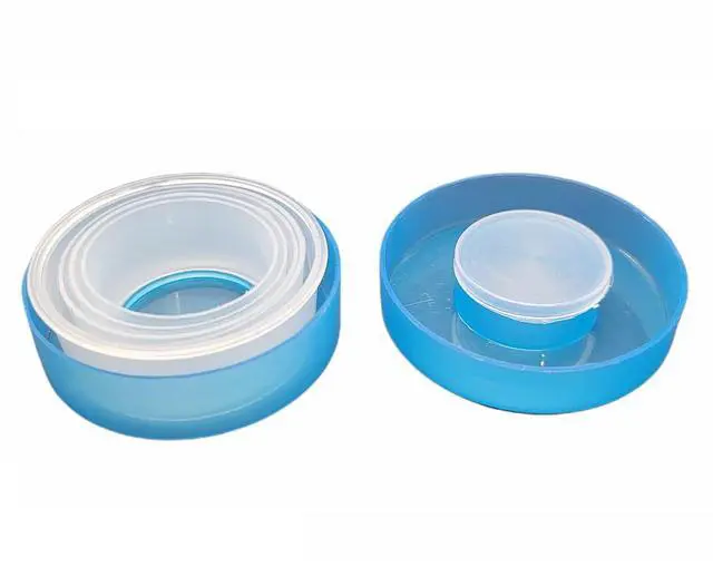 Alt view image 3 of 4 - Travel Size Collapsible Drinking Cup and Built in Pill Box Case - Blue (1-Pack)