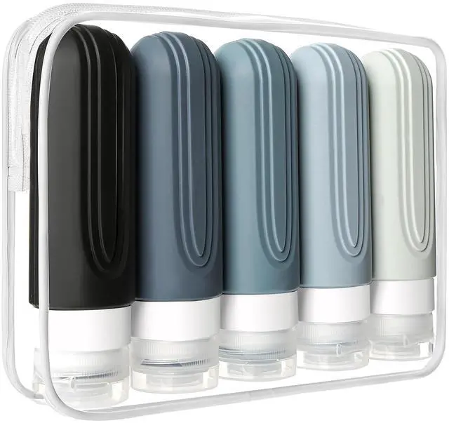 Main image of Travel Bottles for Toiletries, 5 Pack TSA Approved Travel Size Containers, 3oz Leak Proof Refillable Travel Accessories for Shampoo Conditioner, BPA Free Travel Bottles with Toiletry Bag