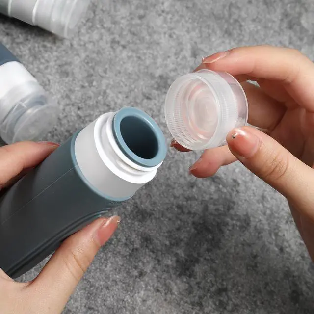 Alt view image 2 of 7 - Travel Bottles for Toiletries, 5 Pack TSA Approved Travel Size Containers, 3oz Leak Proof Refillable Travel Accessories for Shampoo Conditioner, BPA Free Travel Bottles with Toiletry Bag