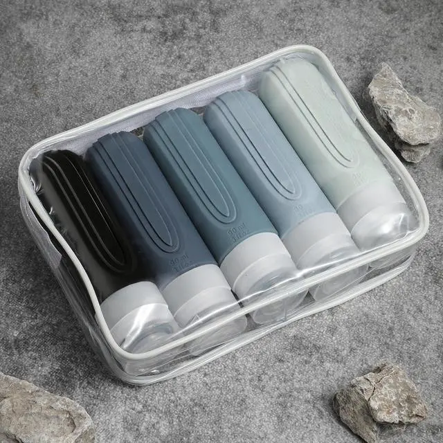 Alt view image 7 of 7 - Travel Bottles for Toiletries, 5 Pack TSA Approved Travel Size Containers, 3oz Leak Proof Refillable Travel Accessories for Shampoo Conditioner, BPA Free Travel Bottles with Toiletry Bag