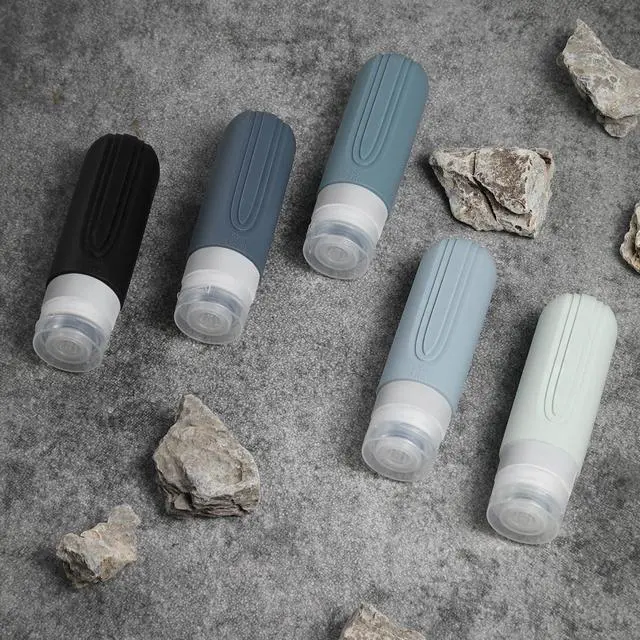 Alt view image 6 of 7 - Travel Bottles for Toiletries, 5 Pack TSA Approved Travel Size Containers, 3oz Leak Proof Refillable Travel Accessories for Shampoo Conditioner, BPA Free Travel Bottles with Toiletry Bag