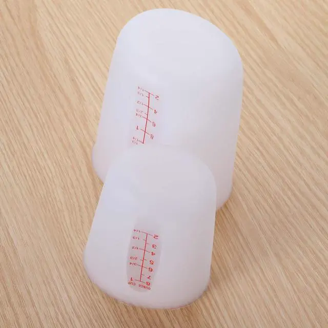 Alt view image 5 of 5 - Silicone Flexible Measuring Cups with Marking, 2 Pack 8 Ounces(1-cup) and 2 Pack 16 Ounces(2-cup) Squeeze and Pour Silicone Measuring Cup Set