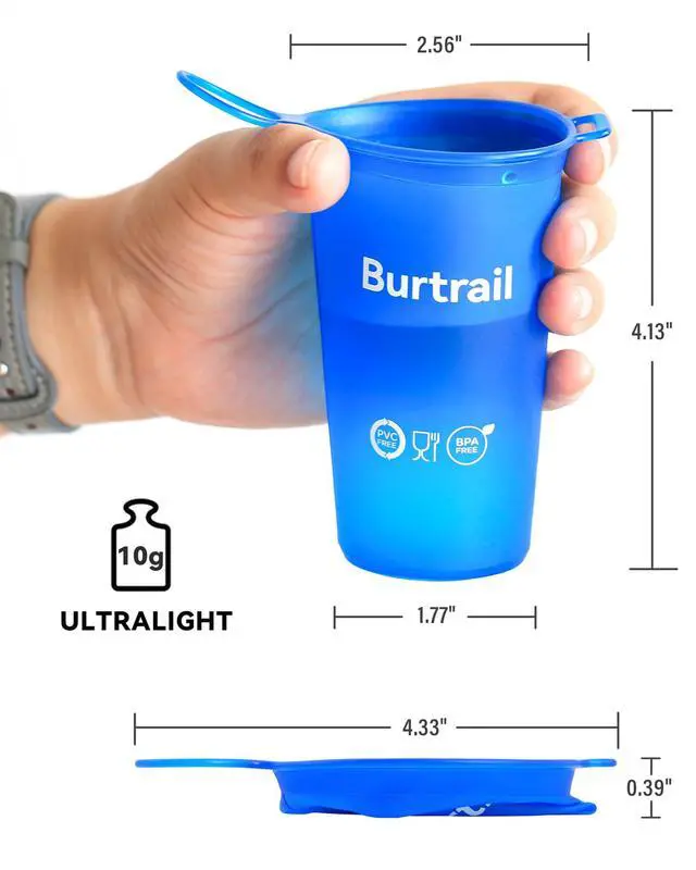 Alt view image 2 of 7 - Collapsible Cup Foldable Running Water Cup,200 ml/6.8 fl oz-2Packs Color Mixing Protable Collapsible Cups for Traveling Backpacking Running-BPA Free,SeaBlue & SkyBlue