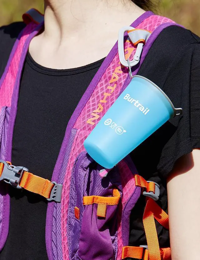 Alt view image 7 of 7 - Collapsible Cup Foldable Running Water Cup,200 ml/6.8 fl oz-2Packs Color Mixing Protable Collapsible Cups for Traveling Backpacking Running-BPA Free,SeaBlue & SkyBlue