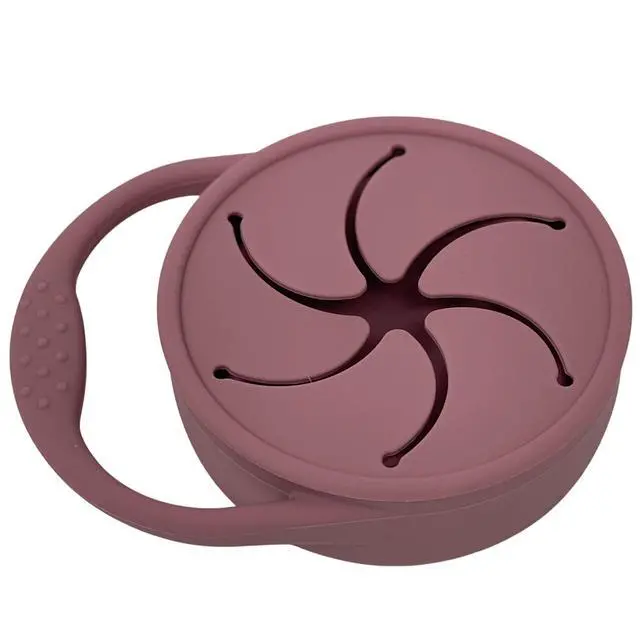 Alt view image 3 of 7 - Snack Attack Snack Cup | Collapsible Silicone Snack Container | Toddler and Baby Snack Catcher Lid (Dusty Rose)