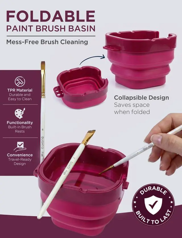 Alt view image 4 of 7 - Airtight Empty Palette Box with Lid & Foldable Water Cup, Pink