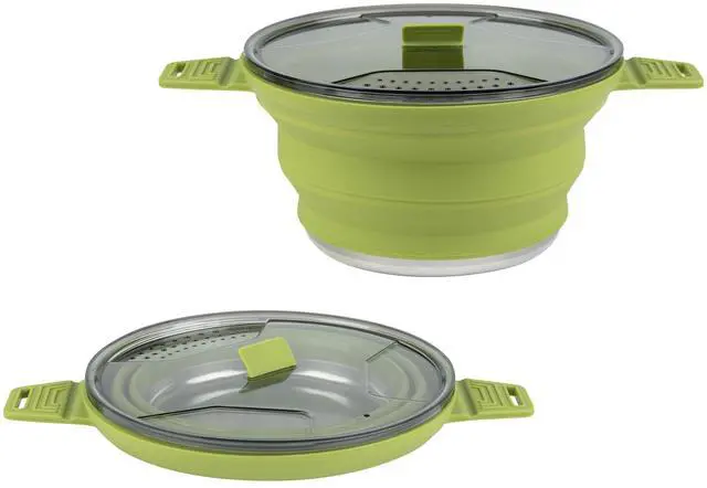 Main image of Liter Collapsible Camping Pot, 1 Portable Cook Pot - With Lid, Stainless Steel Bottom, Silicone Camping Cookware, For Travel Or Outdoor Hiking- Restaurantware